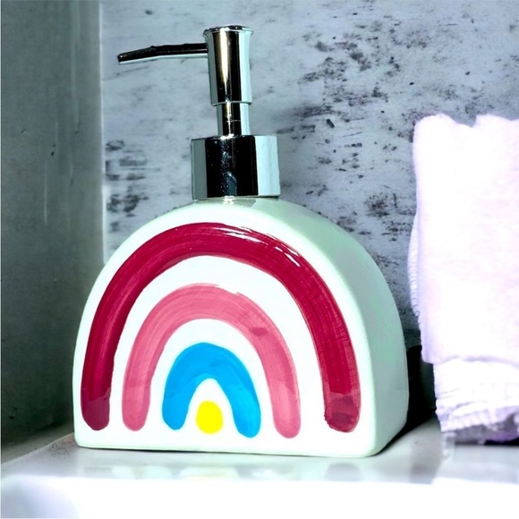 Kids Bath Accessories Unicorn Rainbow Toothbrush Holder Cup Soap Dispenser 3 PC - Picture 3 of 13